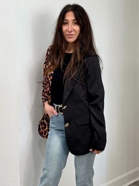 ShopEvelynne Leopard and Black Blazer